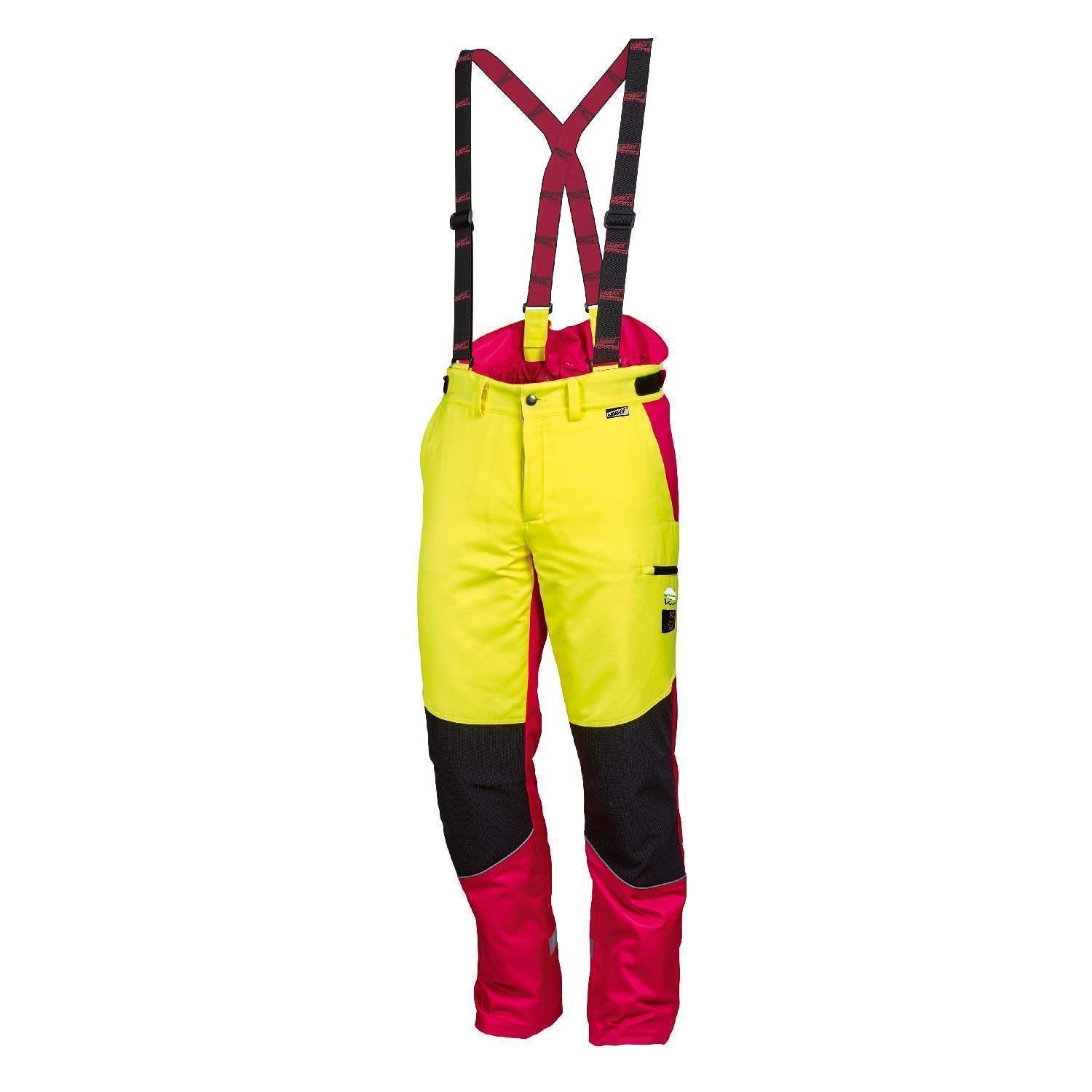 Forstschutz-Hose Komfort Größen: 48-62 (rot neongelb), Schnittschutzhosen, Schnittschutzkleidung, Bekleidung