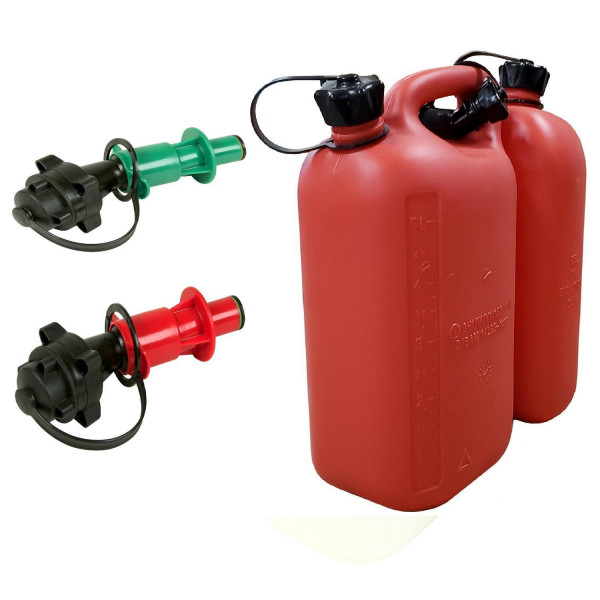 Doppelkanister rot Benzinkanister 5L Benzin 3L Öl mit 2 Automatik